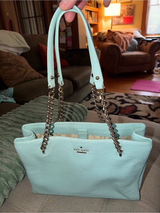 kate spade Handbags - kate spade mint green Pebbled Leather Shoulder Bag with Chain Straps